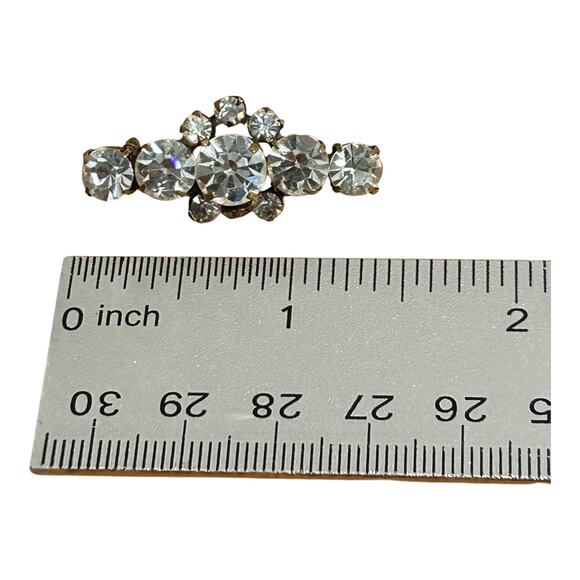 Vintage Made in Austria Austrian Crystal Bar Brooch Pin - Picture 5 of 6